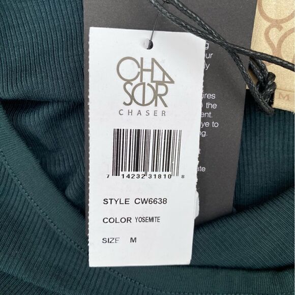 Oversized Hunter Dark Green Cropped Long Sleeve Drawstring Tee. Medium. New NWT - Picture 7 of 9